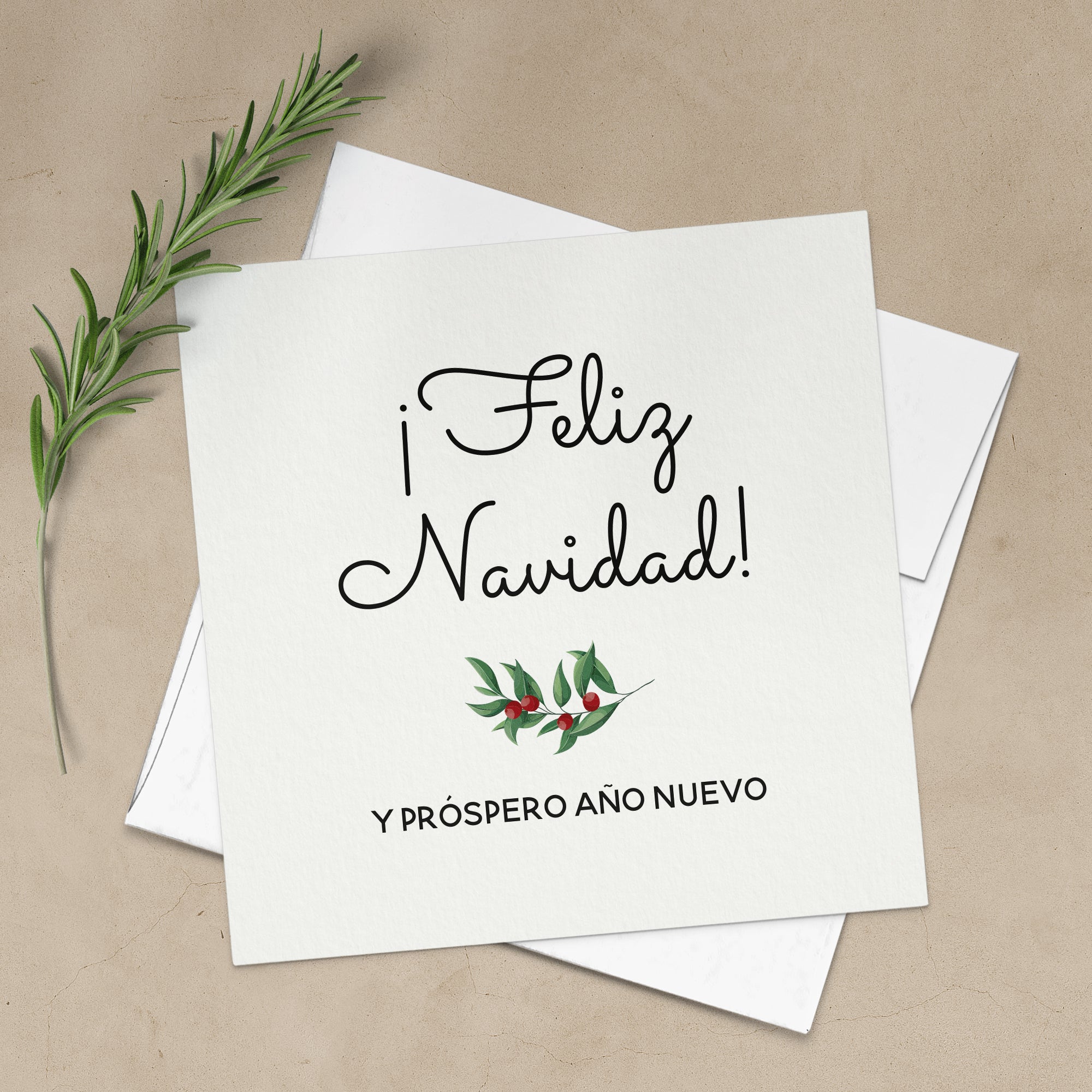 Feliz Navidad Card with Christmas Berries - XOXOKristen