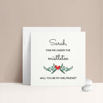 Find me Under the Mistletoe Girlfriend Proposal Card - XOXOKristen