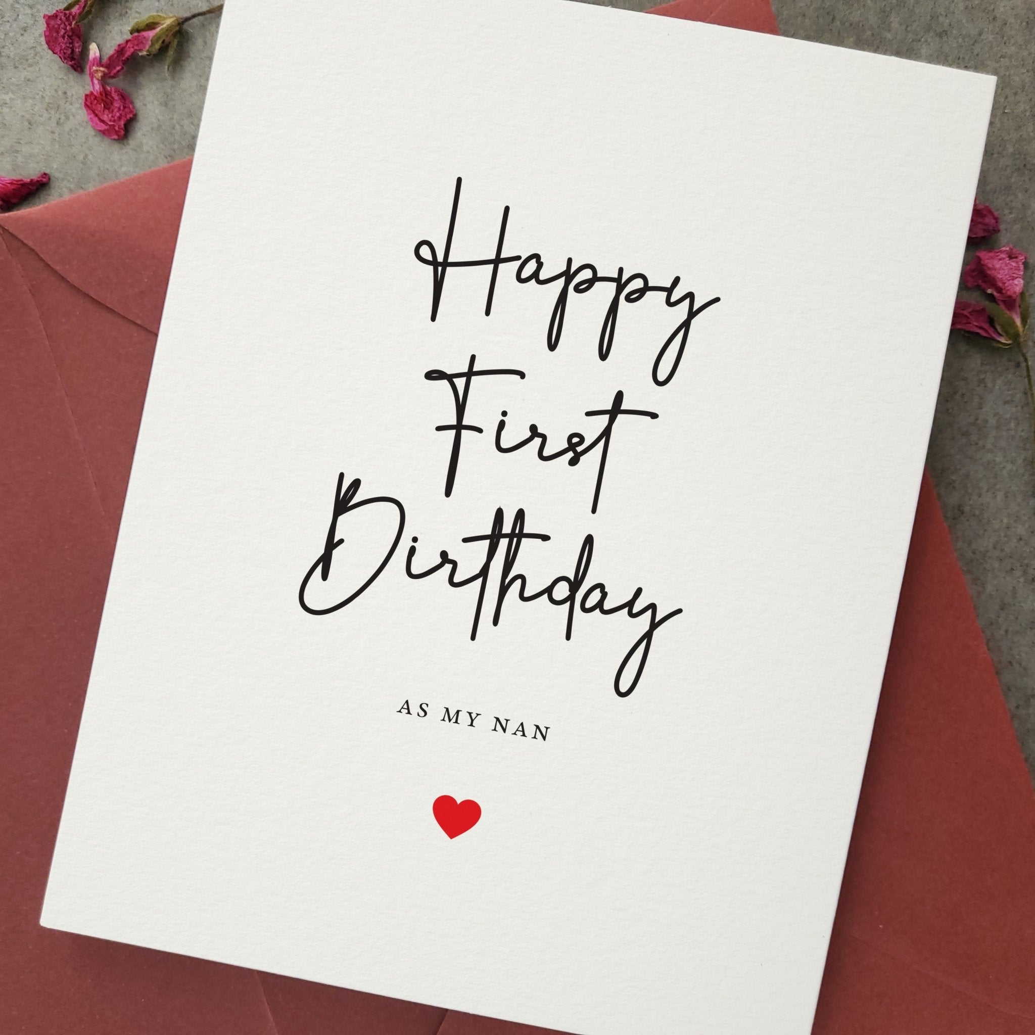 First Birthday as my Nan Greeting Card - XOXOKristen