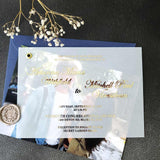 Foiled Vellum Overlay Wedding Invitation with Photo - XOXOKristen