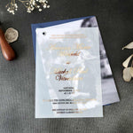 Foiled Vellum Overlay Wedding Invitation with Photo - XOXOKristen