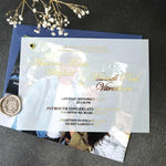Foiled Vellum Overlay Wedding Invitation with Photo - XOXOKristen