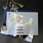 Foiled Vellum Overlay Wedding Invitation with Photo - XOXOKristen