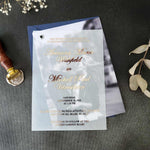 Foiled Vellum Overlay Wedding Invitation with Photo - XOXOKristen