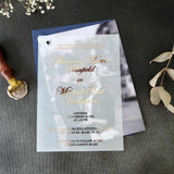 Foiled Vellum Overlay Wedding Invitation with Photo - XOXOKristen
