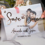 Foiled Vellum Save the Date with Picture - XOXOKristen
