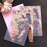 Foiled Vellum Save the Date with Picture - XOXOKristen