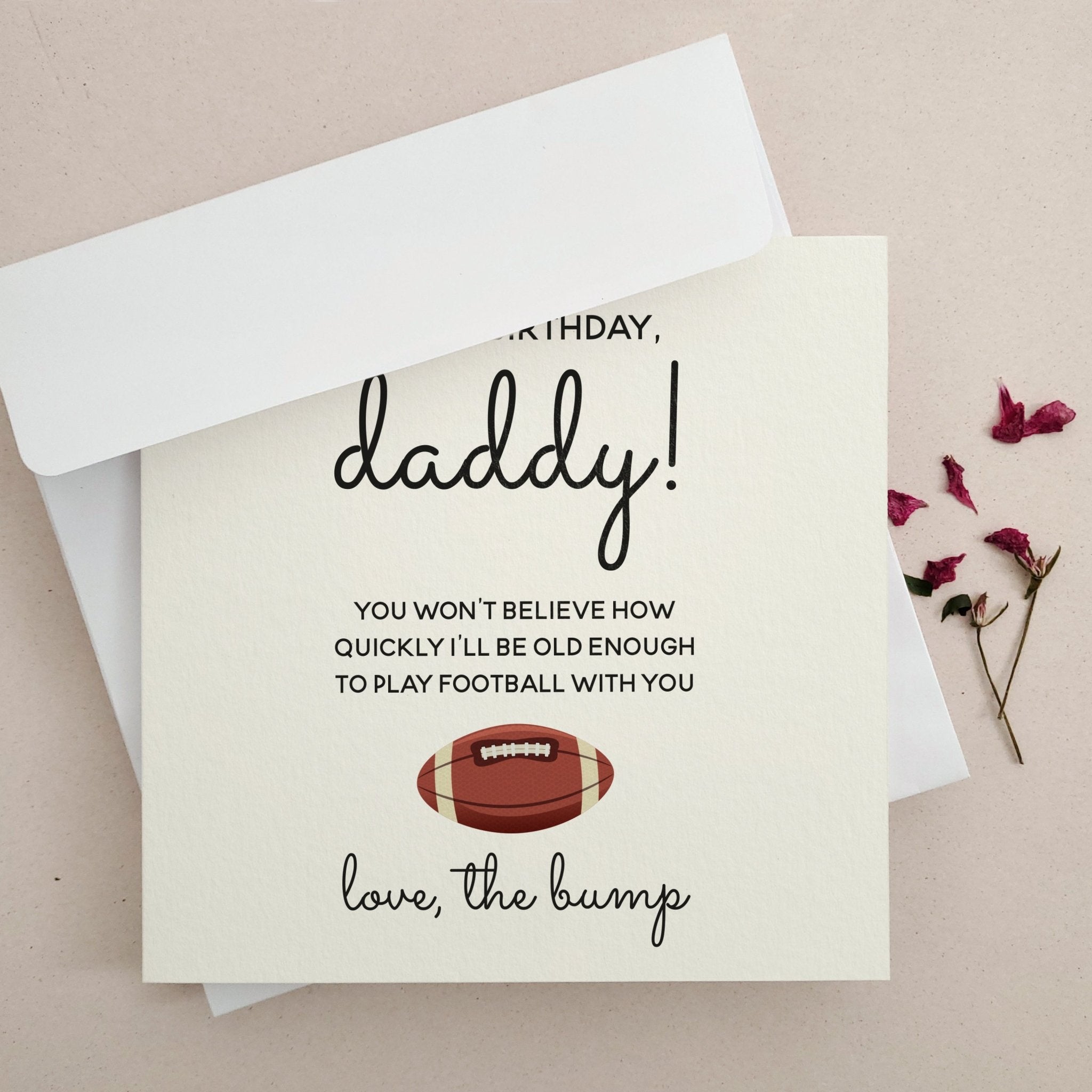 Football Birthday Card to Dad from the Bump - XOXOKristen