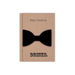 Free Food & Drinks Groomsman Proposal Card with Magnetic Clip Bow Tie - XOXOKristen
