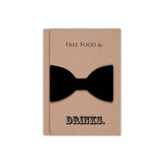 Free Food & Drinks Groomsman Proposal Card with Magnetic Clip Bow Tie - XOXOKristen