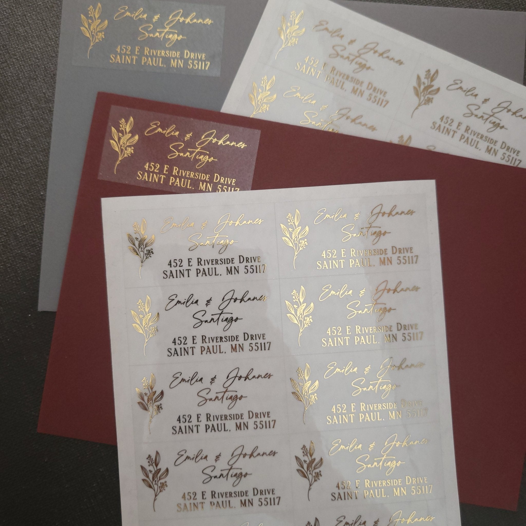 Gold Floral Return Address Label Stickers - XOXOKristen