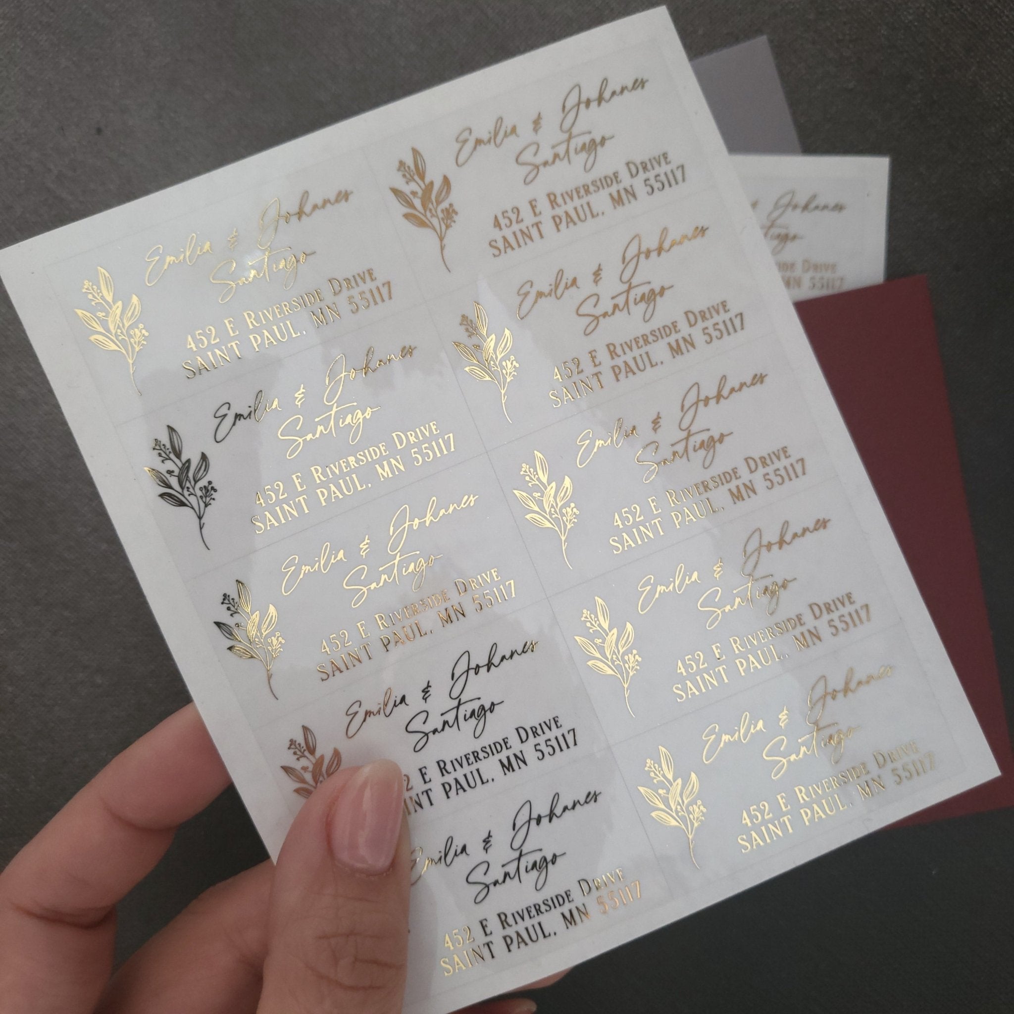 Gold Floral Return Address Label Stickers - XOXOKristen