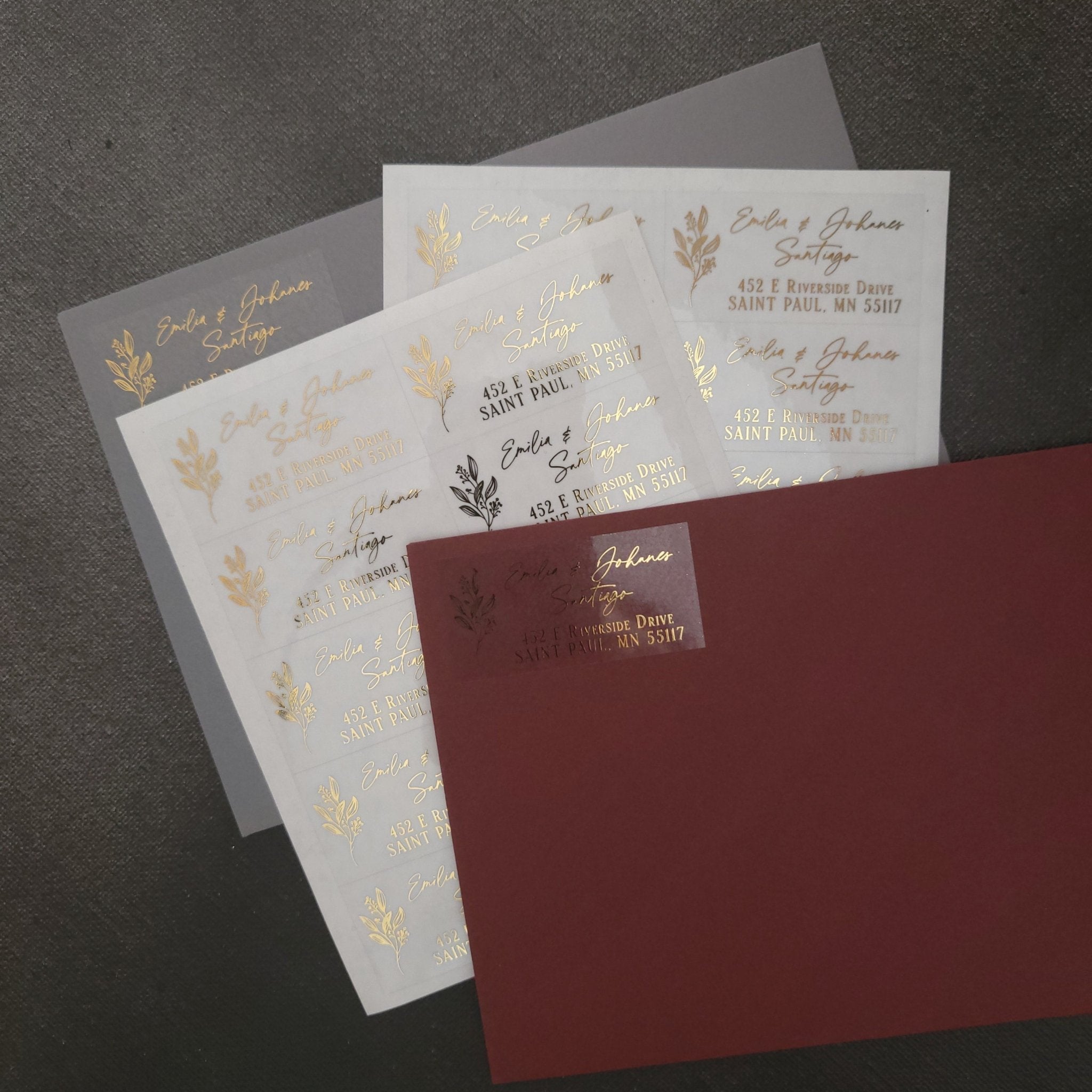 Gold Floral Return Address Label Stickers - XOXOKristen