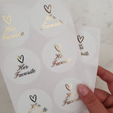 Gold Foiled Her Favorites and His Favorites Labels - XOXOKristen