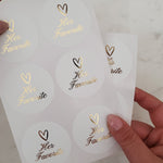 Gold Foiled Her Favorites and His Favorites Labels - XOXOKristen