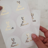 Gold Foiled Her Favorites and His Favorites Labels - XOXOKristen