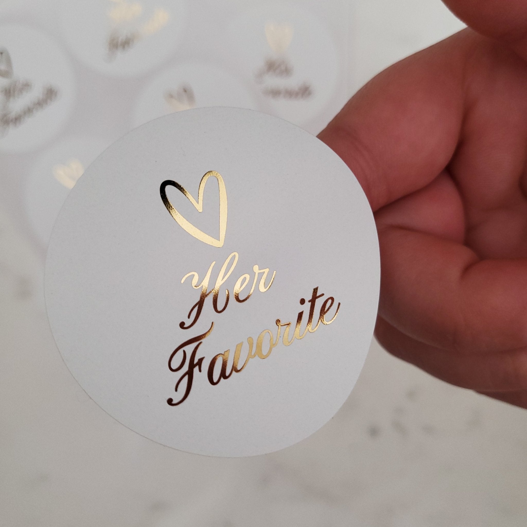 Gold Foiled Her Favorites and His Favorites Labels - XOXOKristen