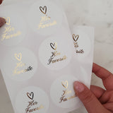 Gold Foiled Her Favorites and His Favorites Labels - XOXOKristen