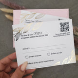Gold Foiled RSVP Cards with QR Code - XOXOKristen