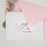 Gold Foiled To my Bride on my Wedding Day Note Card - XOXOKristen