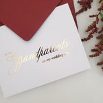 Gold Foiled To my Grandparents on my Wedding Day Note Card - XOXOKristen