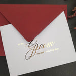 Gold Foiled To my Groom on my Wedding Day Note Card - XOXOKristen