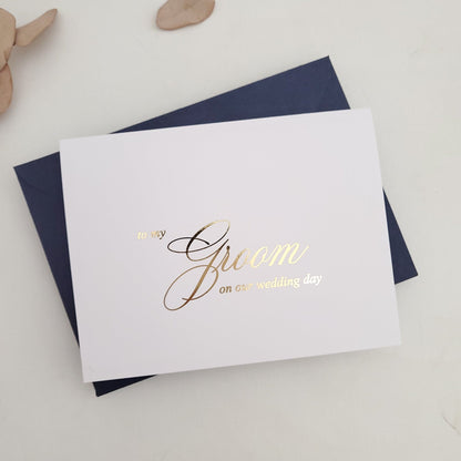 Gold Foiled To my Groom on my Wedding Day Note Card - XOXOKristen