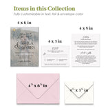 Gold Foiled Vellum Wedding Invitations with RSVP Cards - XOXOKristen