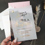 Gold Foiled Vellum Wedding Invitations with RSVP Cards - XOXOKristen