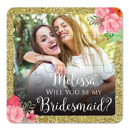 Gold Frame & Custom Photo Bridesmaid Puzzle Proposal - XOXOKristen