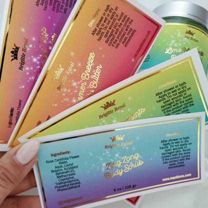 Gradient Gold Foiled Custom Labels - XOXOKristen