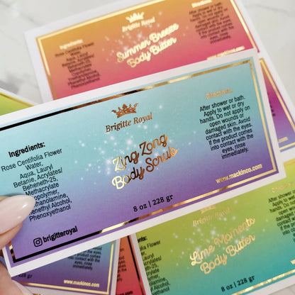 Gradient Gold Foiled Custom Labels - XOXOKristen