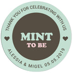 Green & Brown Mint to Be Wedding Sticker - XOXOKristen