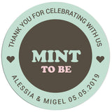 Green & Brown Mint to Be Wedding Sticker - XOXOKristen