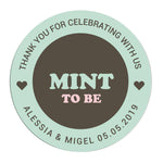 Green & Brown Mint to Be Wedding Sticker - XOXOKristen