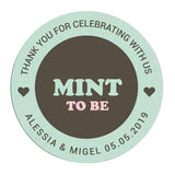 Green & Brown Mint to Be Wedding Sticker - XOXOKristen