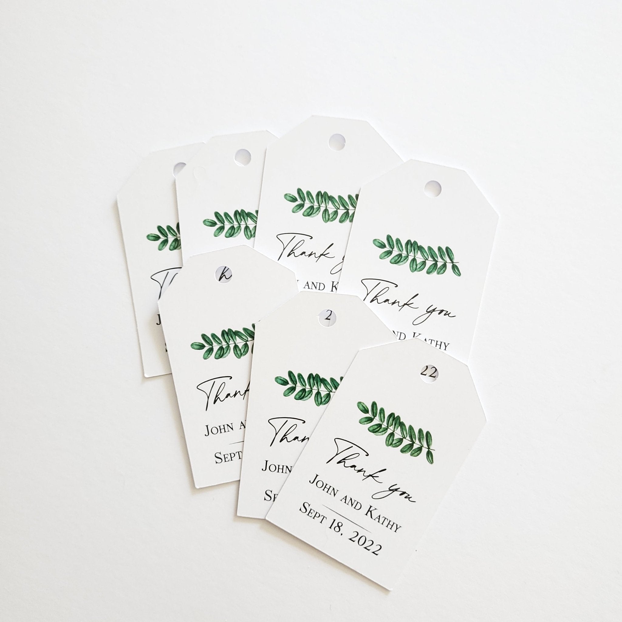 Greenery Branch Thank you Wedding Favor Tags - XOXOKristen