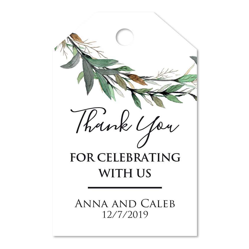 Greenery Wedding Favor Tags - XOXOKristen