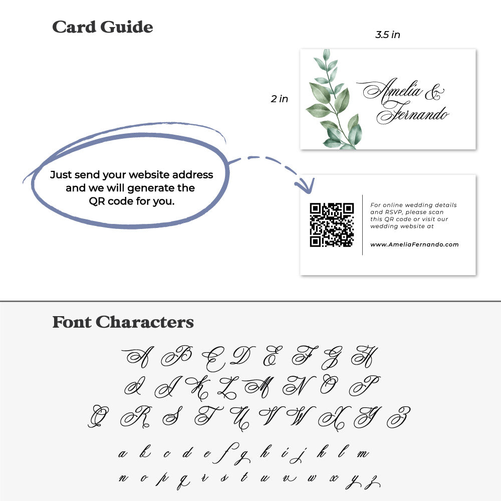 Greenery Wedding QR Website Card - XOXOKristen