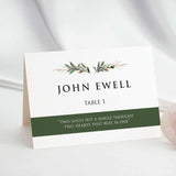 Greenery Wedding Table Card - XOXOKristen