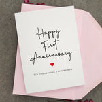 Happy 1st Anniversary Card - XOXOKristen