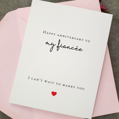 Happy Anniversary to my Fiance Card - XOXOKristen