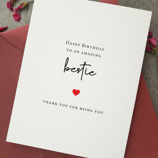 Happy Birthday Card to an Amazing Bestie - XOXOKristen