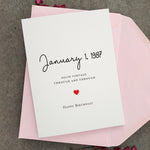 Happy Birthday Card with Date of Birth - XOXOKristen
