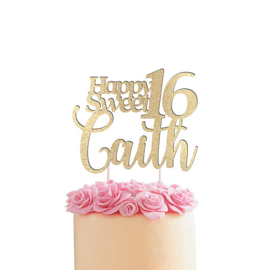 Happy Sweet 16 Cake Topper - XOXOKristen