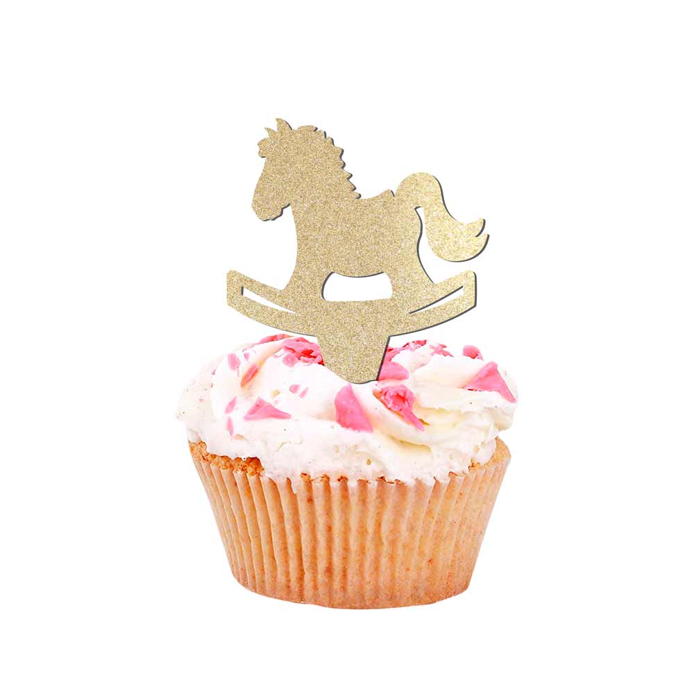 Horse Toy Baby Shower Cupcake Topper - XOXOKristen