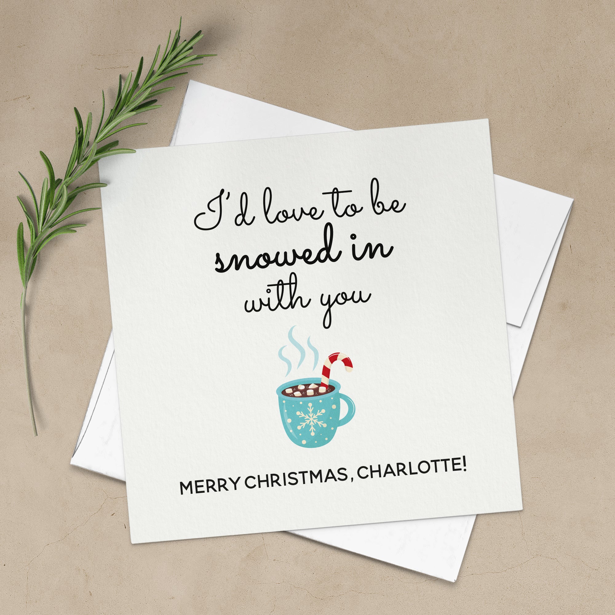 Hot Cocoa Christmas Card for Boyfriend for Him or Her - XOXOKristen