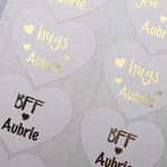 Hugs & Kisses Heart - shaped Custom Labels - XOXOKristen