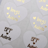 Hugs & Kisses Heart - shaped Custom Labels - XOXOKristen