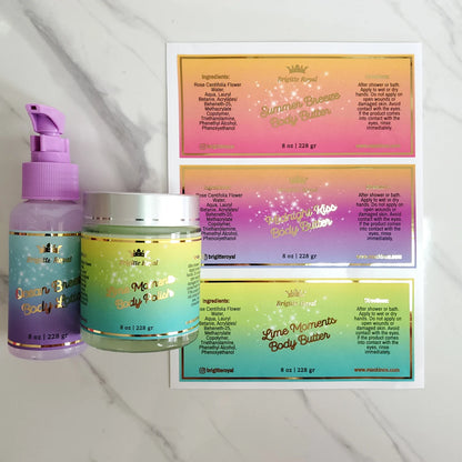 custom gradient stickers with gold foiled text -  XOXOKristen